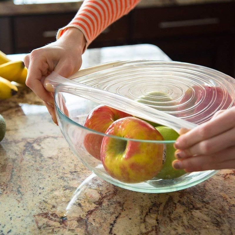 Silicon Lids - Reusable Silicone Stretch Lids For Food Cover ( Set of 6 )